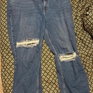 Abercrombie & Fitch Blue Ripped Boyfriend Jeans